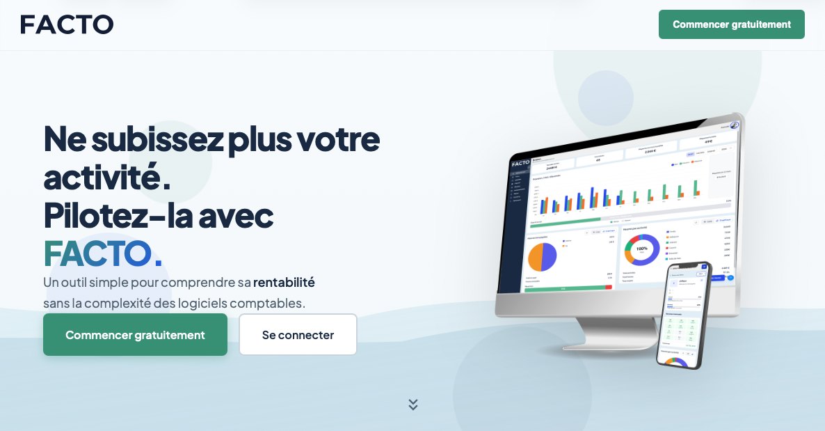 L'application Facto sur ordinateur et sur téléphone